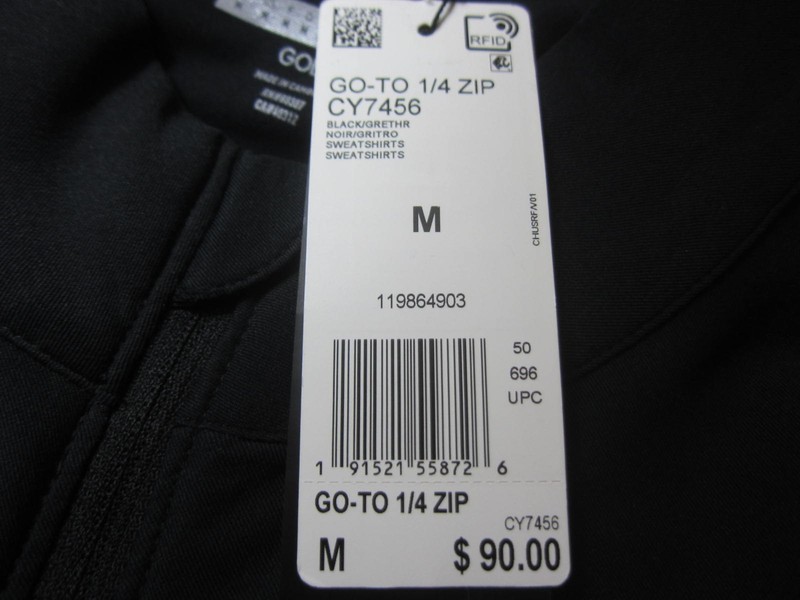 Adidas Golf 1/4 Zip Black and Gray Jacket Men's Medium Mock Neck New with Tag gallery