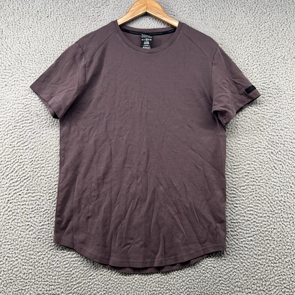 Alphalete Shirt Mens Large Maroon Red Short Sleeve Crewneck Gym Athletic Sports