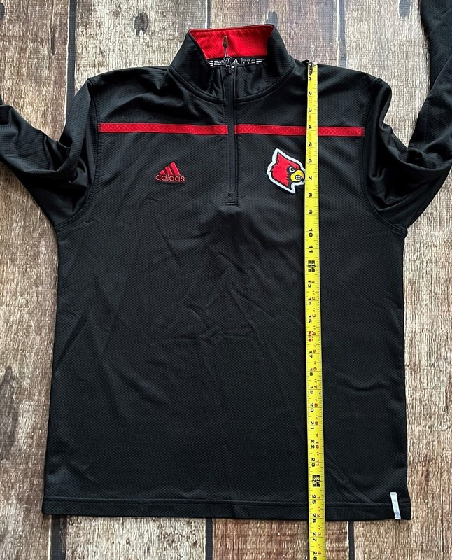 ADIDAS CLIMALITE 1/4 ZIP ACTIVE SWEATER LOUISVILLE CARDINALS MENS SMALL EUC gallery