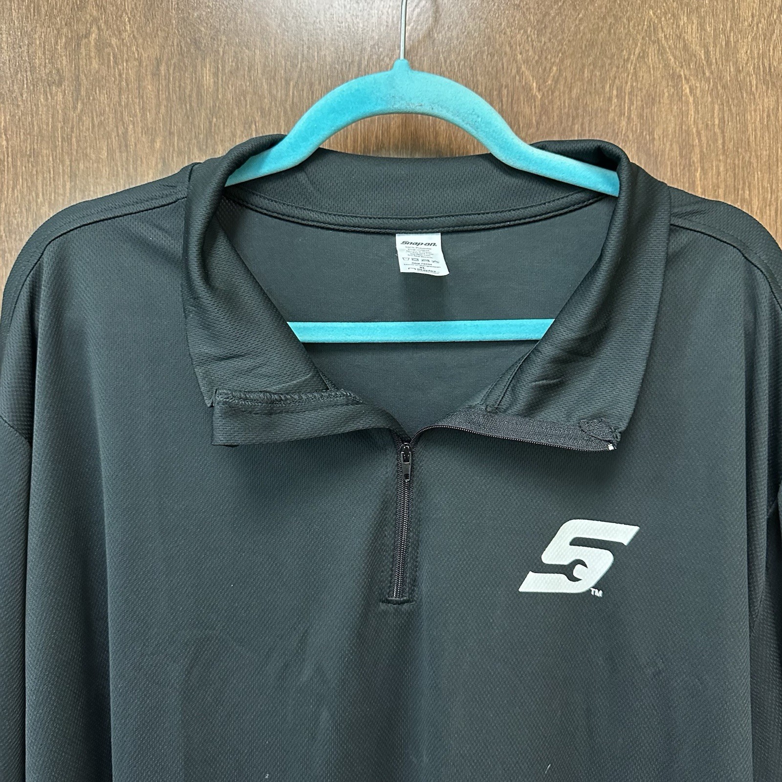 Snap-On Tools Quarter-Zip Performance Pullover LS Shirt Black Adults Size XL EUC gallery