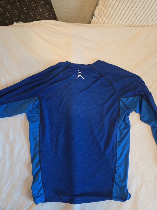 REI Men’s L Regular Blue Polyester/Spandex Stretch Crew Neck Raglan Active Tee gallery