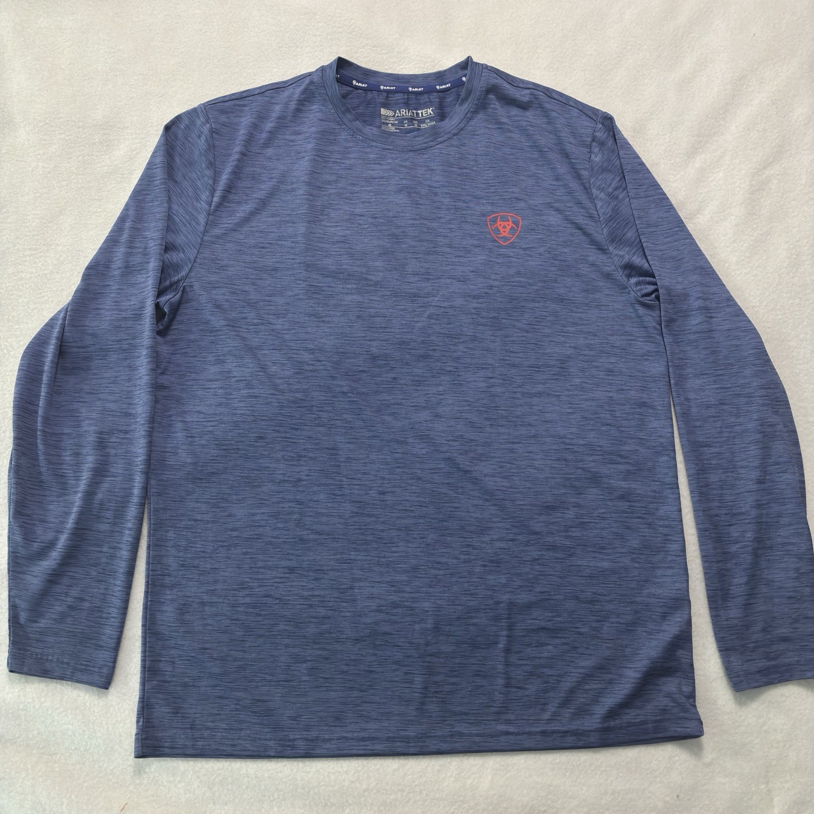 Ariat Tek T-Shirt Men’s M Blue Heather USA Flag Eagle Long Sleeve Performance gallery