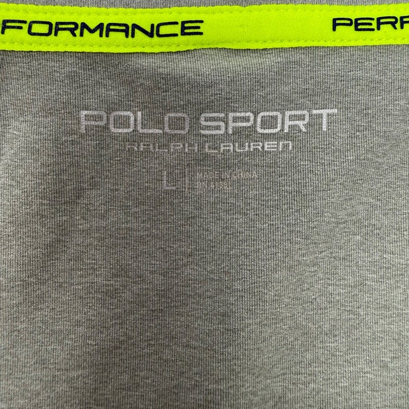 Polo Sport Ralph Lauren Mens Large Gray Neon 1/4 Zip ThermoVent Pullover Shirt gallery
