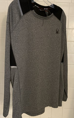 Spyder Active Wear XL Grey And Black Base Layer Item # 1437823 Long Sleve