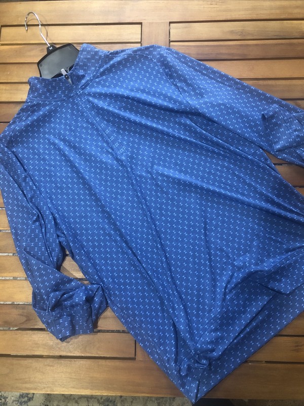 johnnie-O Rizzo Performance 1/4 Zip Pullover Lake Blue Size M $128 NEW! gallery