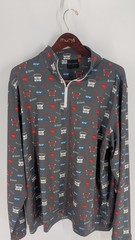 Fore Fathers Isuzu Trucks Graphic 1/4 Zip Stand Collar Activewear Top Gray Sz XL