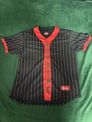 Supreme Vertical Logo Baseball Jersey Red New Authentic FW18 XLARGE BLACK RED
