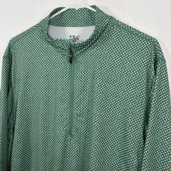 1764 Golf 1/4 Zip Pullover Mens Medium Green Yellow Masters Colors Geometric AOP