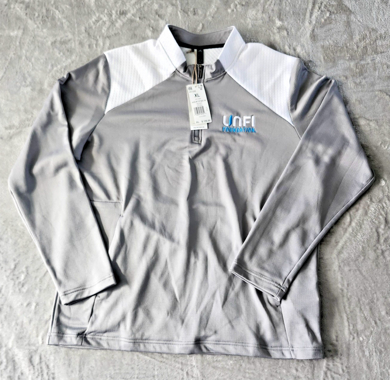 NWT! A532 | Adidas Men's Textured Mixed Media 1/4 Zip Pullover UNFI Foundation gallery
