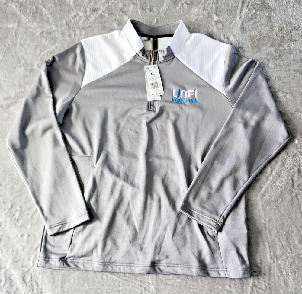 NWT! A532 | Adidas Men's Textured Mixed Media 1/4 Zip Pullover UNFI Foundation
