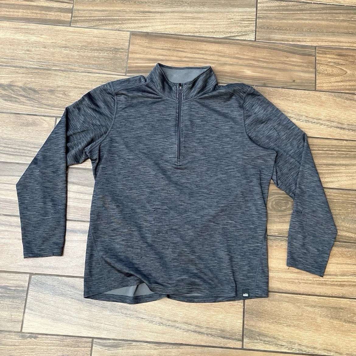 REI Co Op Quarter Zip Pullover Gray Men’s Large Athletic Lightweight gallery