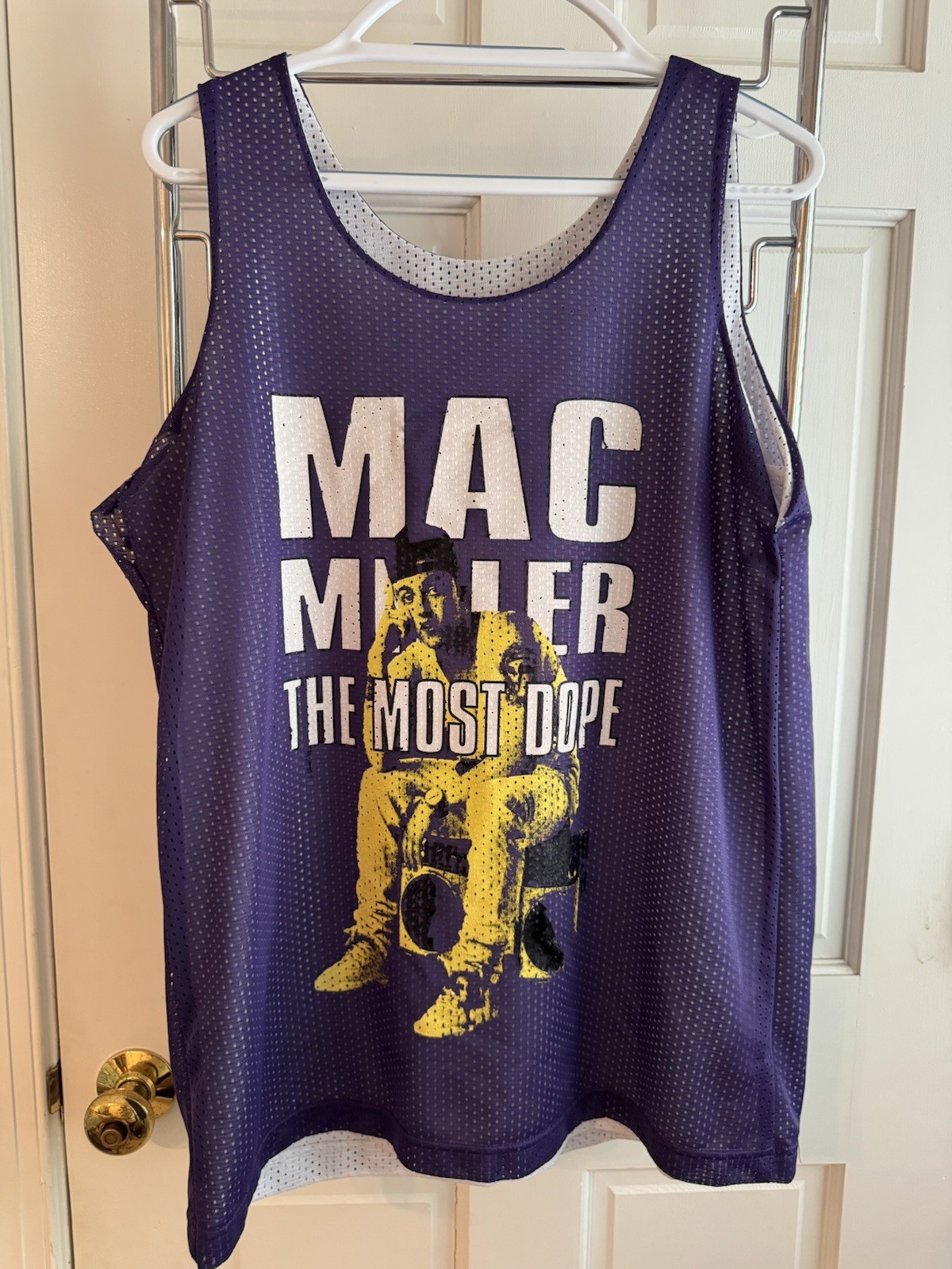 Mac Miller “The Most Dope” Reversible Mesh Basketball Jersey Tank Top Purple gallery
