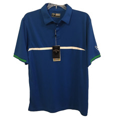 CALLAWAY GOLF Opti-Dri Opti-Shield UPF 50 Magnetic Blue Polo Shirt Medium $70
