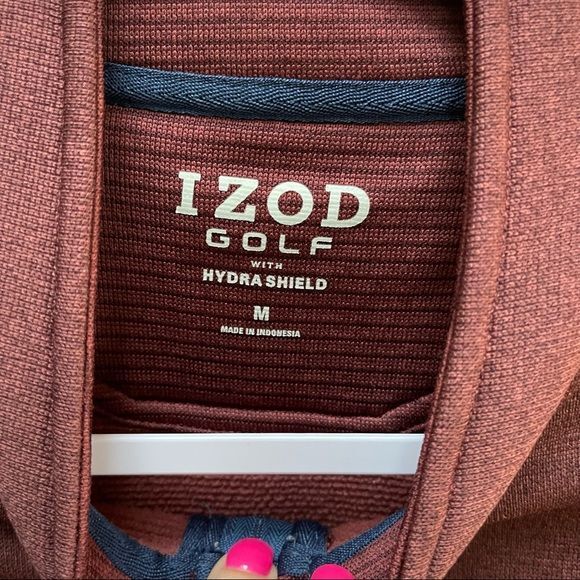 IZOD Golf Sweater Mens M 1/4 Zip Pullover Hydra Shield UV 15 Waterproof Outdoor gallery