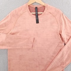 Lululemon Shirt Mens Medium Metal Vent Tech 2.0 Disrupted Grid Mulled Wine PInk