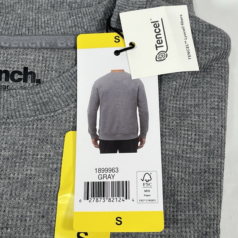 Bench Urbanwear Fleece Lined Thermal Shirt, Soft Tencel, Lt Gray, Men Small, NEW gallery