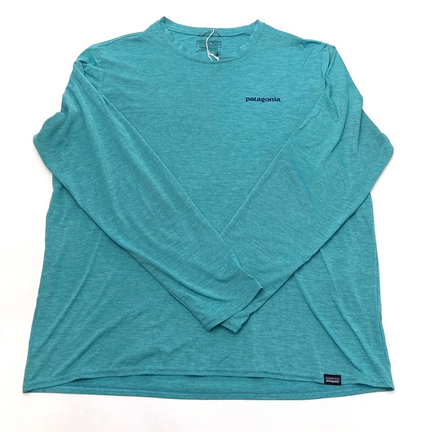 Patagonia Capilene Cool Daily Shirt Aqua Long Sleeve Mens Large SPF50 Stretch