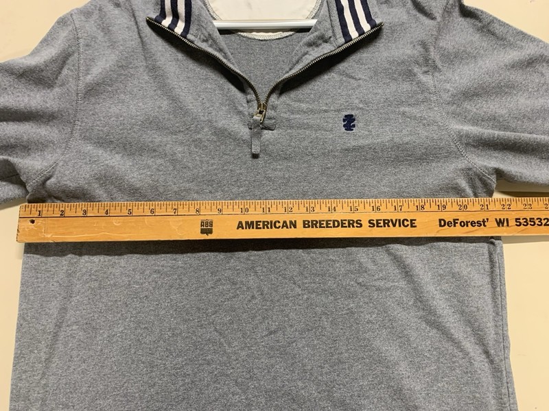 IZOD Mens Medium 1/4" ZIP Pullover Gray Lightweight Long Sleeve Shirt RN#36543 gallery