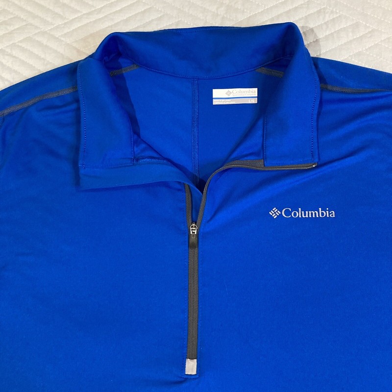 Columbia Golf Omni Wick Quarter Zip Pullover Large Blue Sun Upf Base Layer gallery