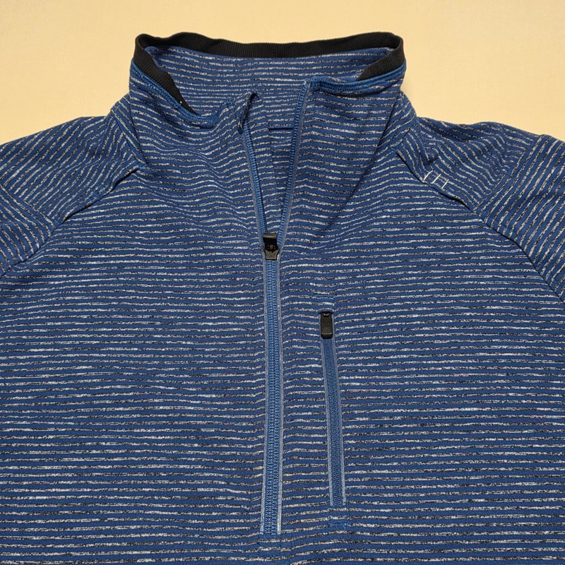 Lululemon Mens XL Blue Striped 1/4 Zip Pullover Long Sleeve Athletic Sweatshirt gallery