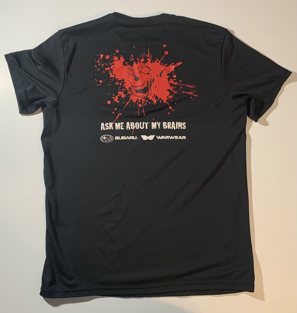 Men's M WARWEAR Subaru Paintball Run for Your Lives ZOMBIE Athletic T Shirt
