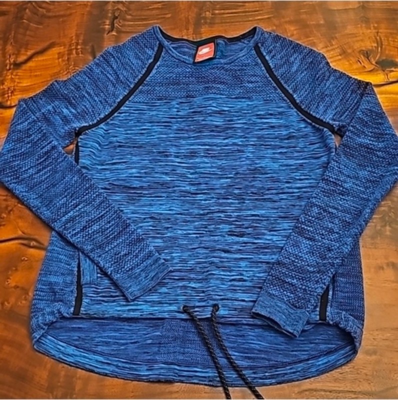 Nike Blue Space Dye Pullover Sweatshirt womans Long Sleeve Drawstring gallery