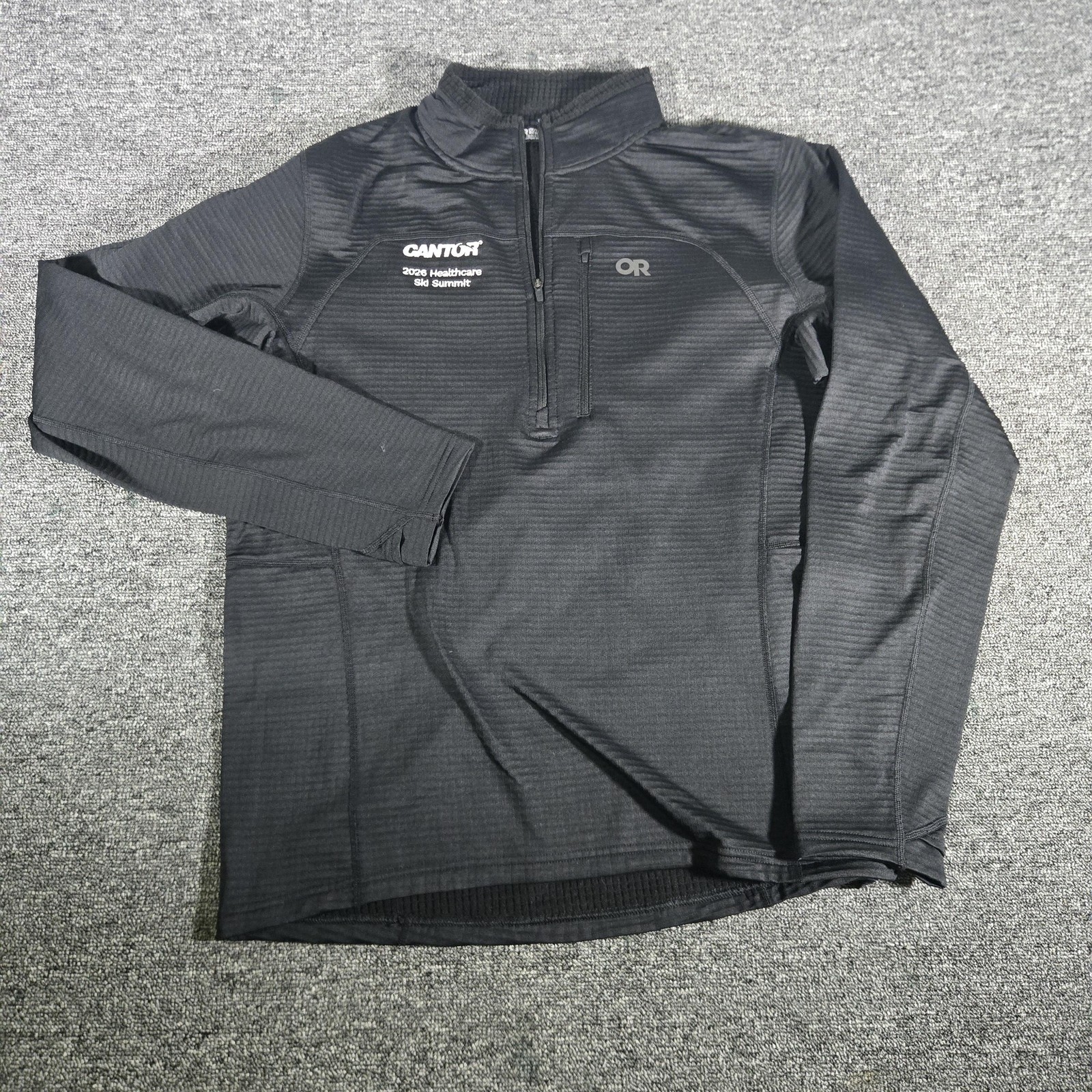 Outdoor Research Tech Grid Pullover Mens L Black 1/4 Zip Fleece Cantor Ski gallery