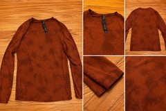 Lululemon Fundamental LS Shirt Mens M Shibori Date Brown Tie Dye Athletic