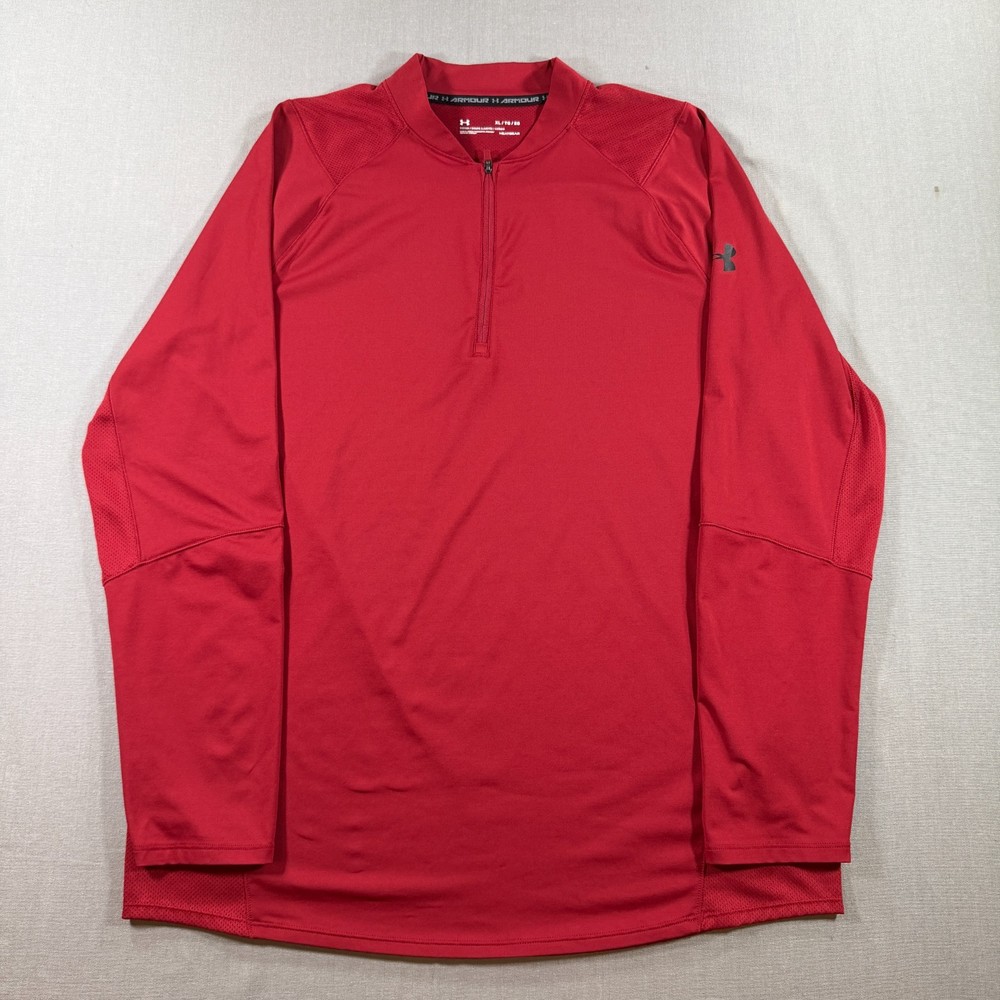 Under Armour MK 1 Quarter Zip Pullover Mens XL Red Lightweight Golf 1306430