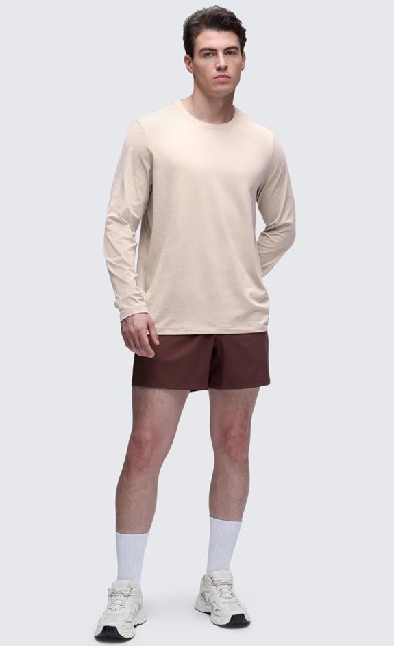 NWOT SOLD OUT Mojave Tan Medium CRZ YOGA Cloud Soft Jersey Long Sleeve Shirt Men gallery