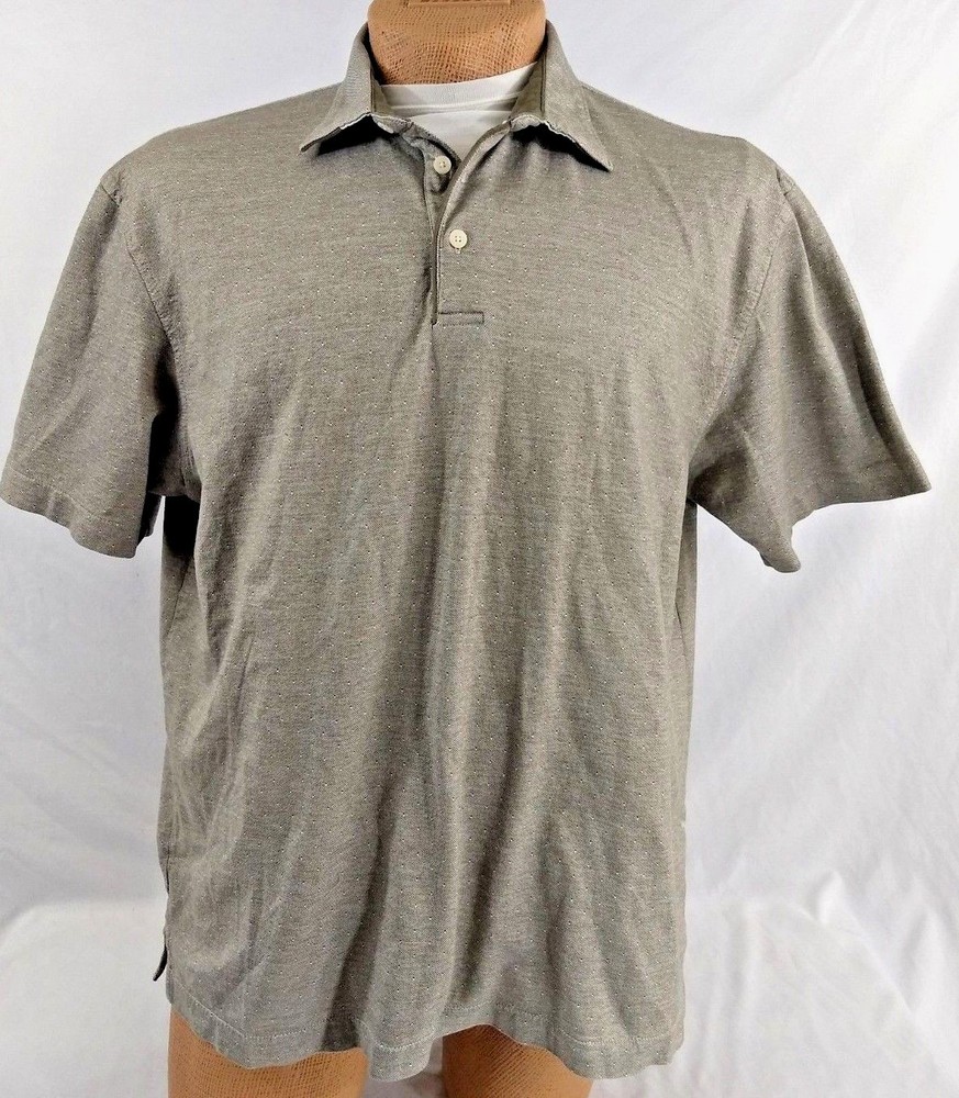 JoS A BANK RESERVE Golf POLO SHIRT SS Mens XXL Athletic Grey Taupe Polka Dot