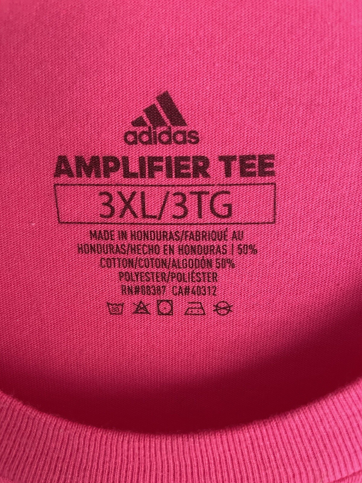 adidas Tee Mens Sz 3XL Amplifier Short Sleeve Training Crew Pink SI51 gallery