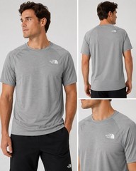 The North Face Mens Medium FlashDry Short Sleeve Performance Shirt Gray