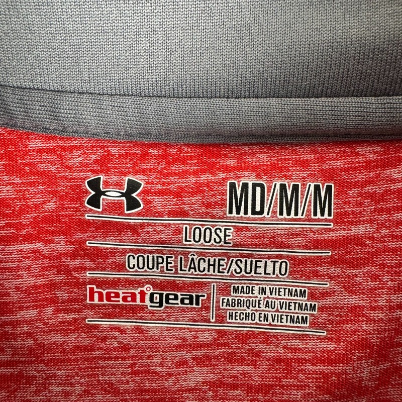 Under Armour HeatGear 1/4 Zip Pullover Shirt Loose Red Mens Medium M gallery
