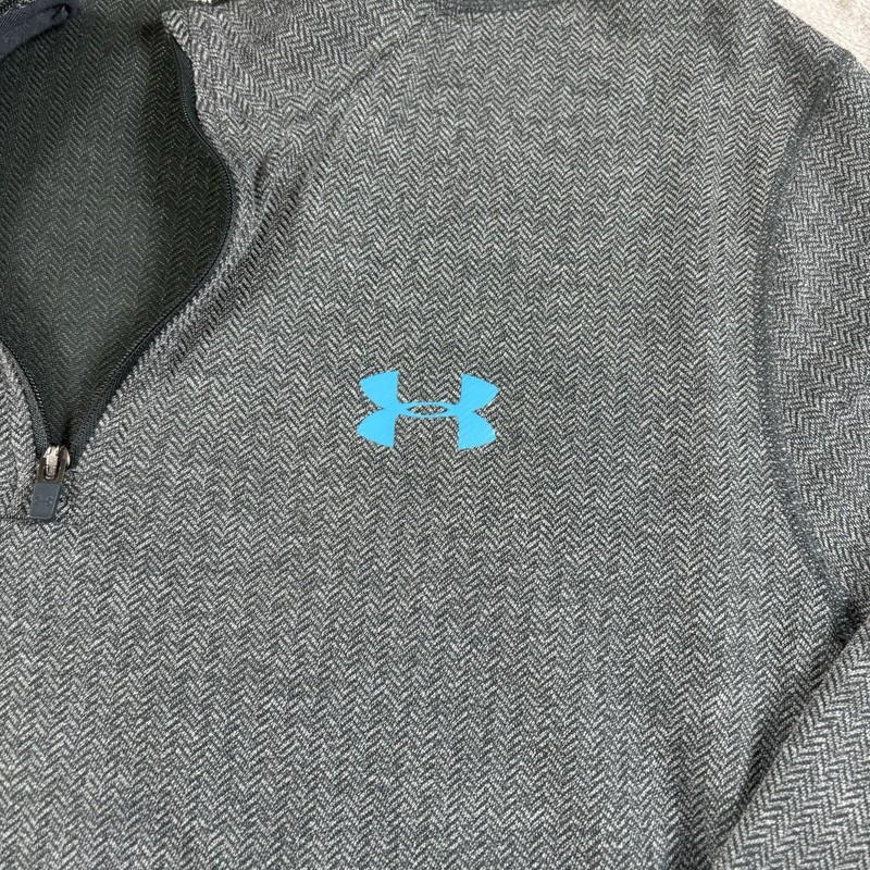 Under Armour Threadborne Men's Large 1/4 Zip Chevron Pullover Long Sleeve Shirt gallery