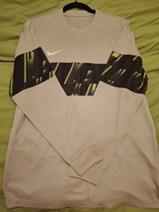Nike Men’s Pullover Sweatshirt Crew Neck L White/Black/Yellow Graphic Logo