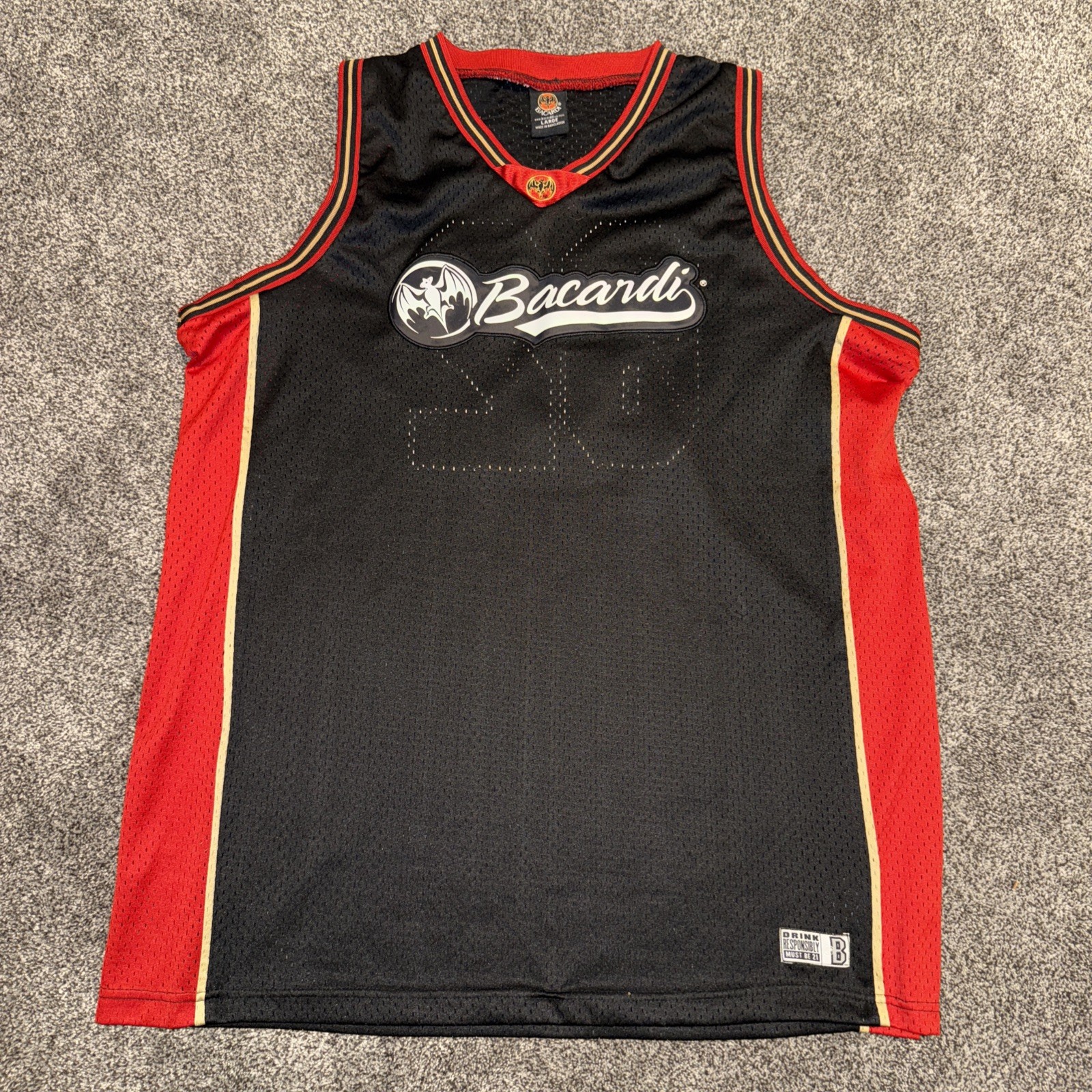 Bacardi Rum Men's Basketball Sleeveless Jersey Size Large#62 Stitched Great Cond gallery