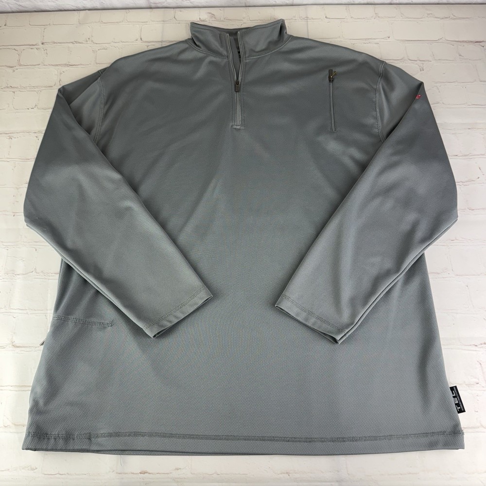 SCOTTeVEST 1/4 Zip TEC Lightweight Gray Pullover w/ Zipper Pockets Men's XL