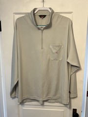 Redington Pullover Shirt Mens Large Beige Half Zip Pocket Logo Outdoors Fishing