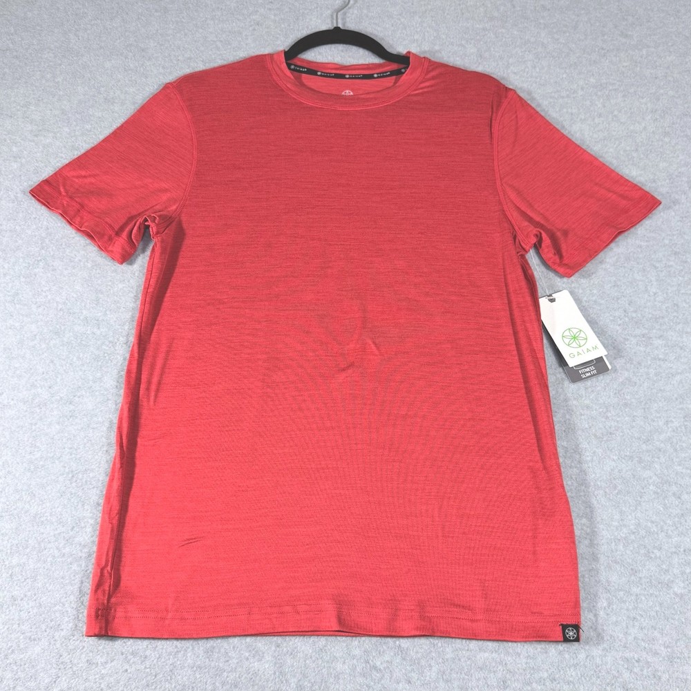 Gaiam Men’s Everyday Basic Crew T-Shirt Small Molten Lava Heather Slim Fit - NWT