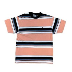 Carhartt Work In Progress Striped T-Shirt Black White Pink Blue Medium