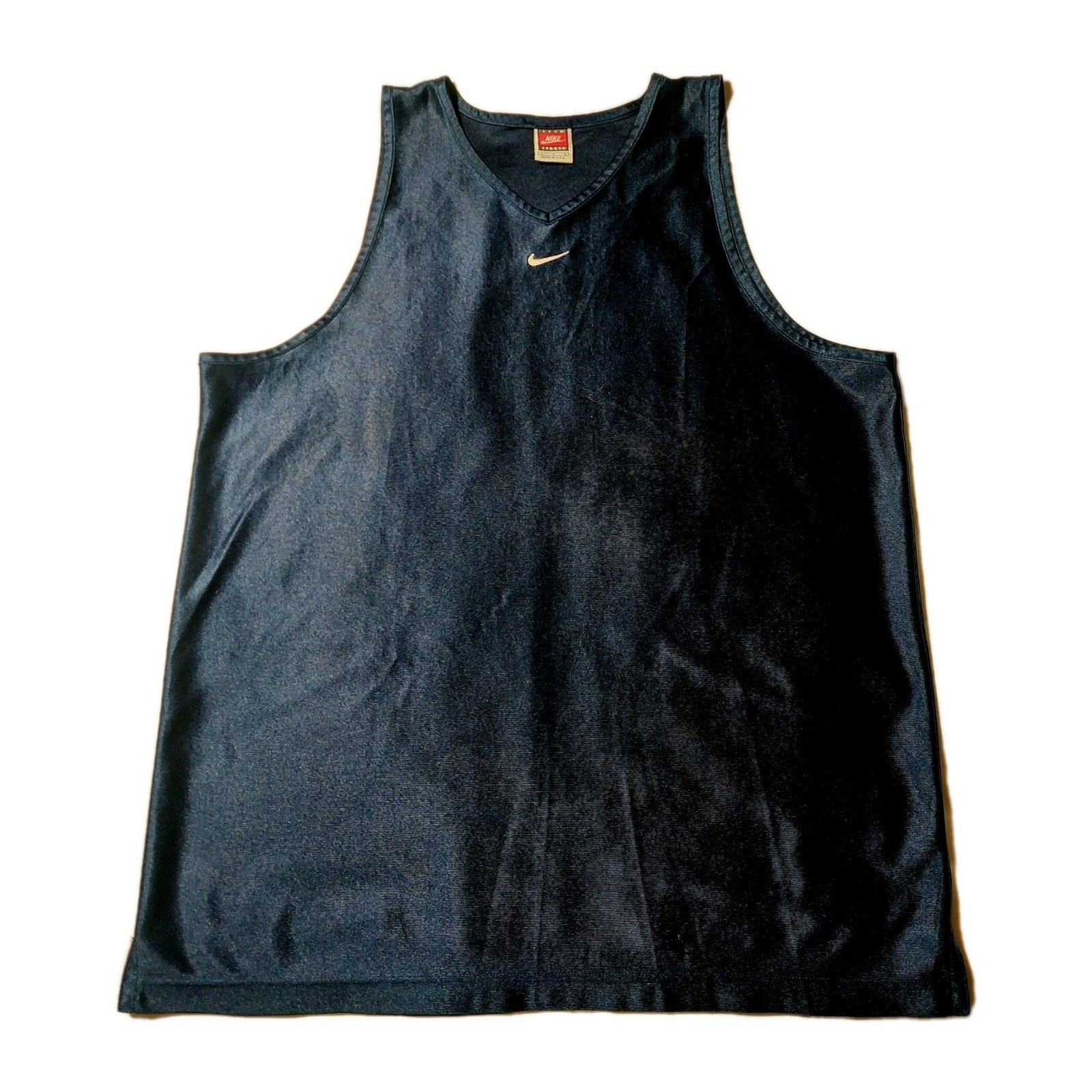 Vintage 1990s Nike Team Sports Swoosh Men's Size L Tank Top: Navy Blue gallery