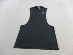Gymshark Tank Top Mens Medium Black Critical 2.0 Drop Arm Sleeveless Muscle Gym