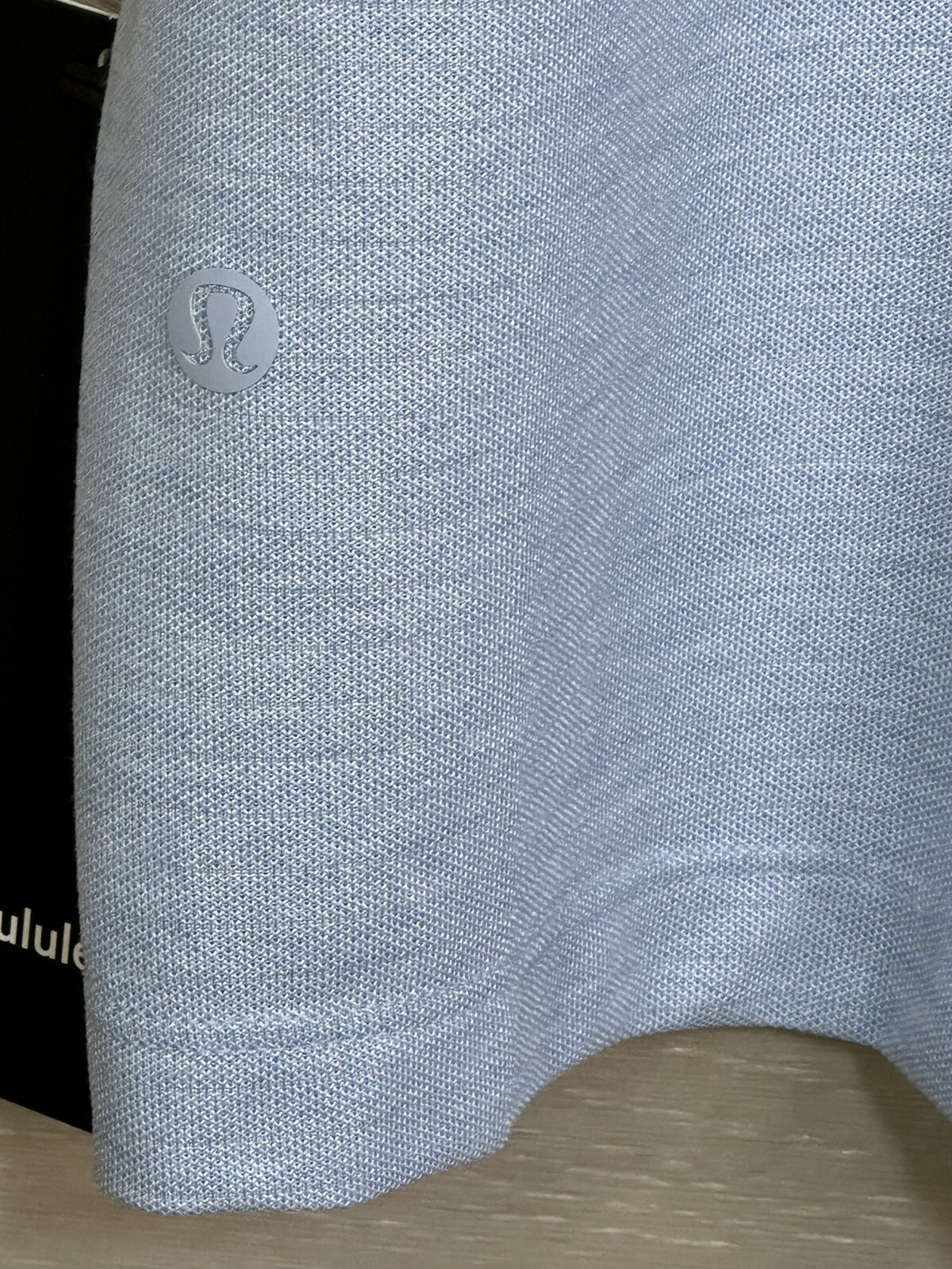 Lululemon Evolution Polo Pique Short Sleeve Size L ⛳️ Heathered Blue Linen 00071 gallery