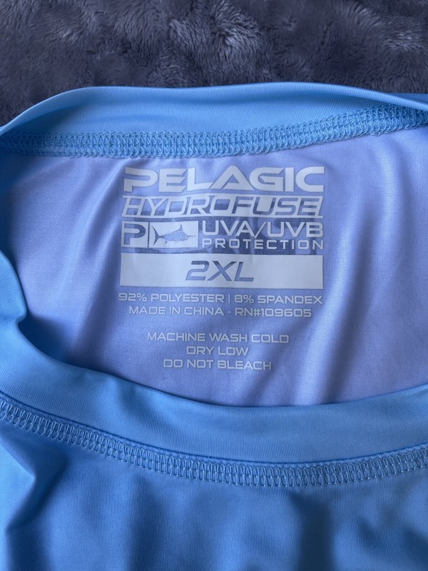 Pelagic Hydro Fuse Performance Fusing T Shirt UVA/UVB Protection Blue 2XL gallery