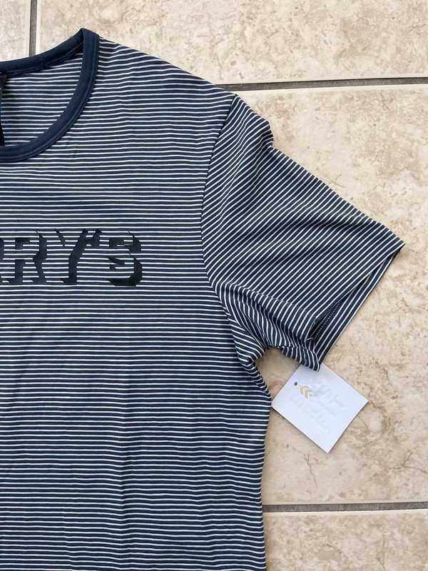 Lululemon 5 Year Basic Tee Men’s Short Sleeve Blue Large Stripe Barry's T-Shirt gallery