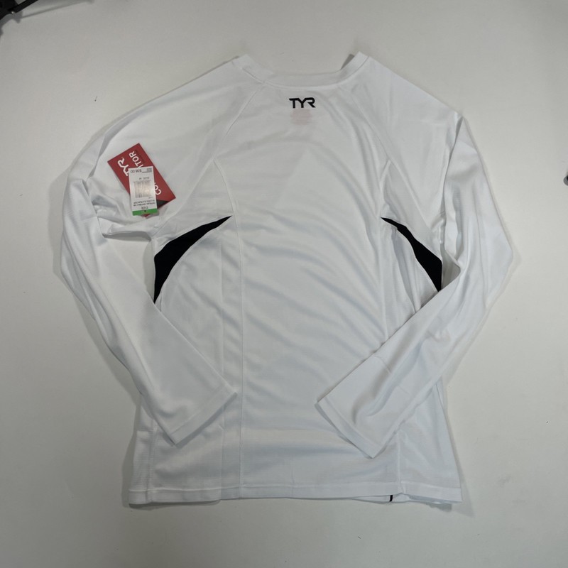 NWT TYR Competitor Collection Men’s White Running Top Long Sleeves Shirt Large gallery