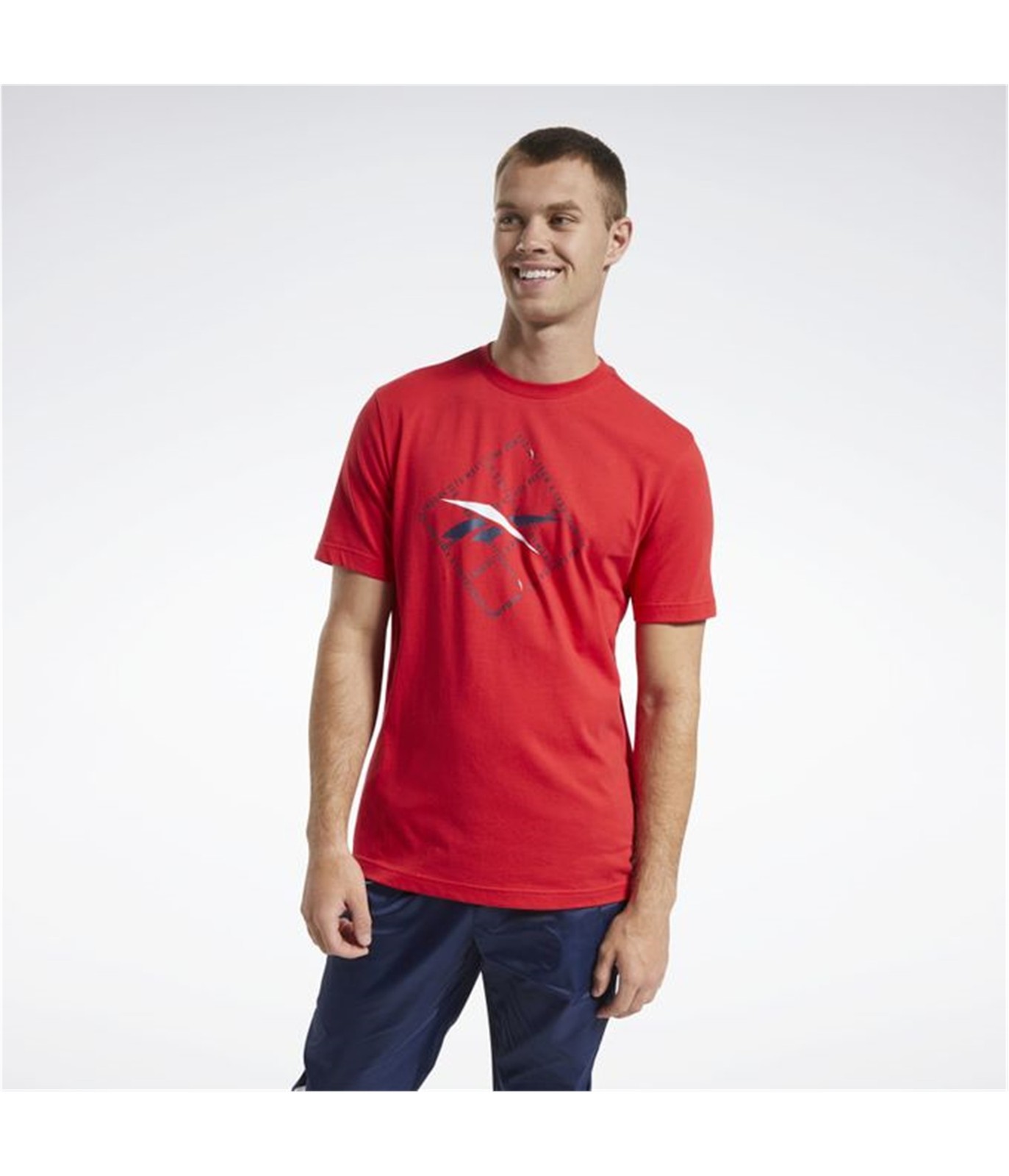 Reebok Mens Vector Logo Graphic T-Shirt, Red, Medium gallery