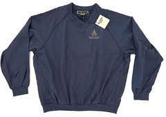 NWT Boast SANIBEL HARBOUR RESORT & SPA Navy V-Neck Warmup Shirt Windshirt XL