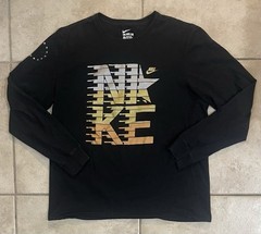 Nike Mens Big Spellout Logo Graphic Tee T-Shirt Long Sleeve Extra Large XL